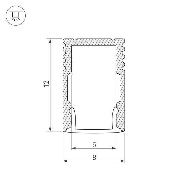 Профиль для ленты LED накладной SL-MINI 12x8мм без рассеивателя (2м) 37107 ARLIGHT