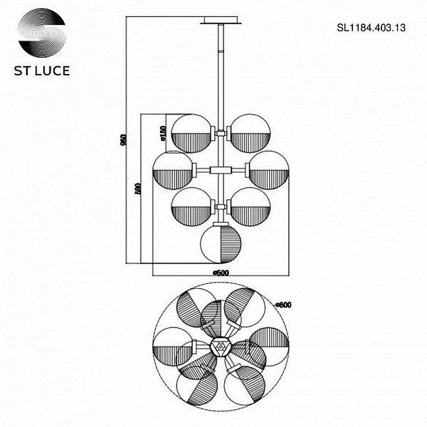 Люстра подвесная ST LUCE TODO SL1184.403.13