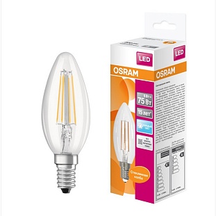 Лампа LED E14  6W/840 220V свеча филамент 806Lm OSRAM