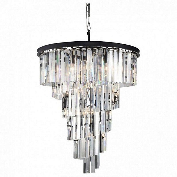 Люстра подвесная DELIGHT COLLECTION HELIX KR0262P-10 black/clear