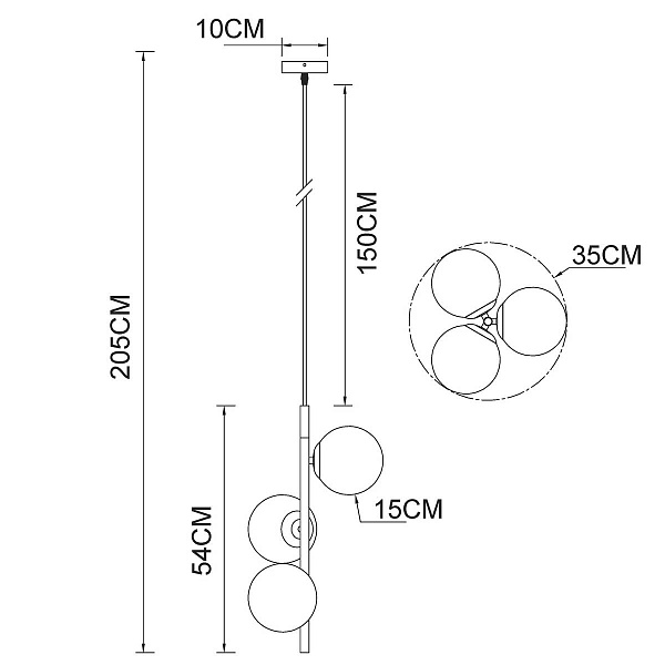 Подвес ARTE LAMP ALCOR A2224SP-3BK