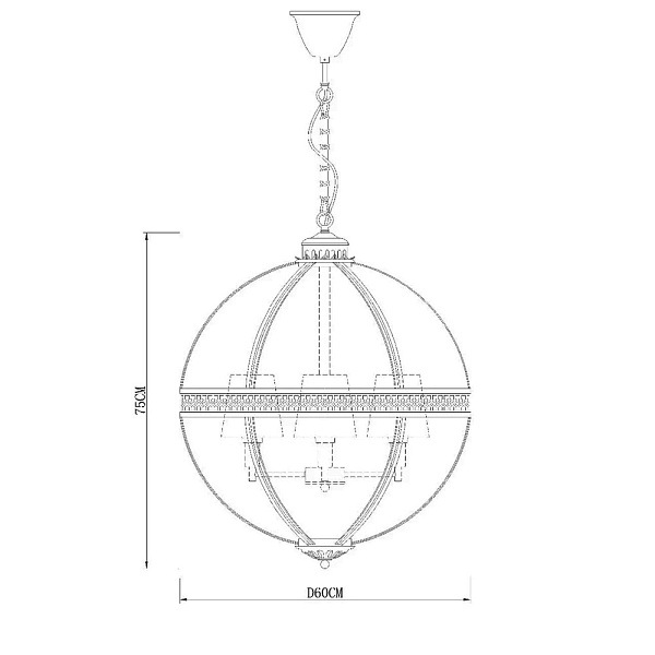 Люстра подвесная DELIGHT COLLECTION RESIDENTIAL KM0115P-4L nickel