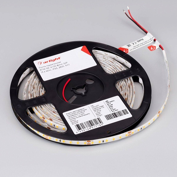 Лента LED RTW-SE-A120 9,6 W/m 24V IP65 2835/120 2700K 8mm (5м) 55405 ARLIGHT