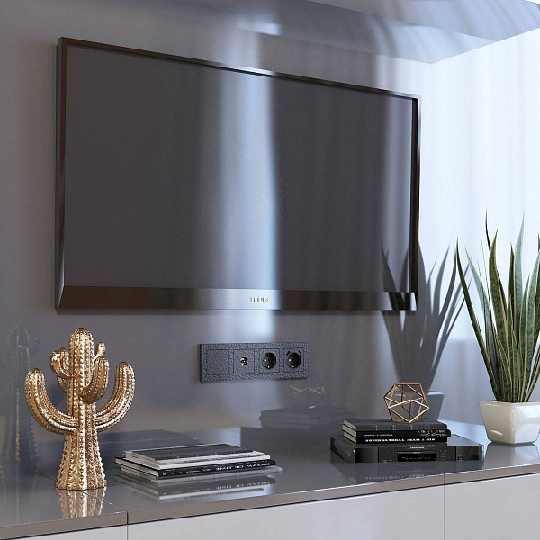 Розетка  TV одиночная, HAMMER, черный, W1283008, WERKEL