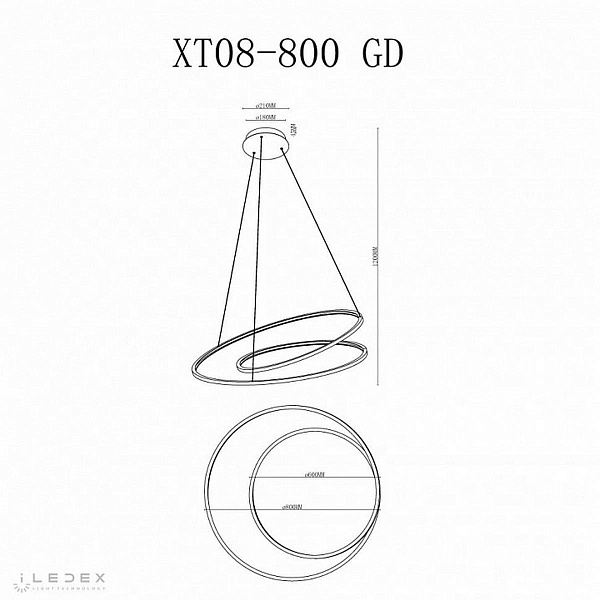 Подвес ILEDEX AXIS XT08-D800 GD