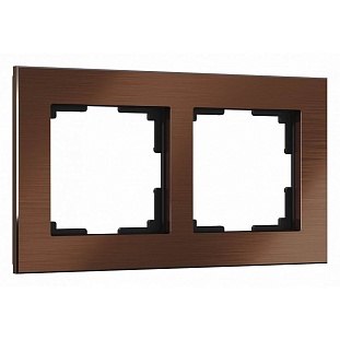 Рамка 2-пост, ALUMINIUM, металл, коричневый, W0021714, WERKEL