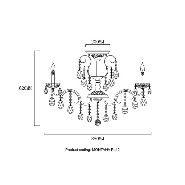 Люстра потолочная CRYSTAL LUX MONTANA PL12