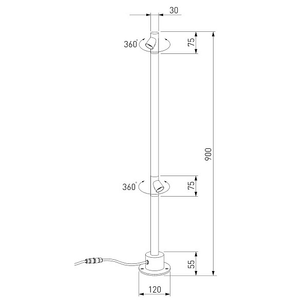 Светильник уличный столб низкий ELEKTROSTANDARD RONE 35175/F черный a066698