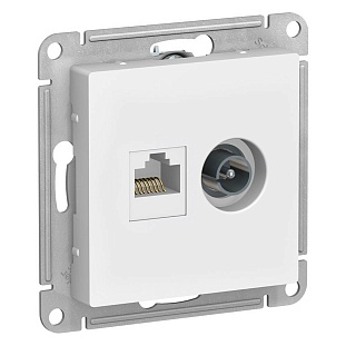 Розетка TV + RJ45, ATLASDESIGN, Белый, ATN000189, SCHNEIDER ELECTRIC