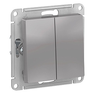 Выключатель 2-кл, ATLASDESIGN, Алюминий, ATN000351, SCHNEIDER ELECTRIC