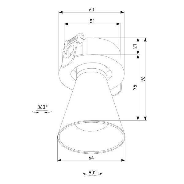 Светильник встраиваемый ELEKTROSTANDARD BELL 25097/LED 8W 4000K черный a068057