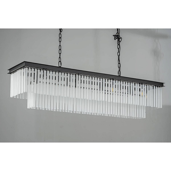 Люстра подвесная DELIGHT COLLECTION 1920S ODEON KR0387P-12C/P black/frost