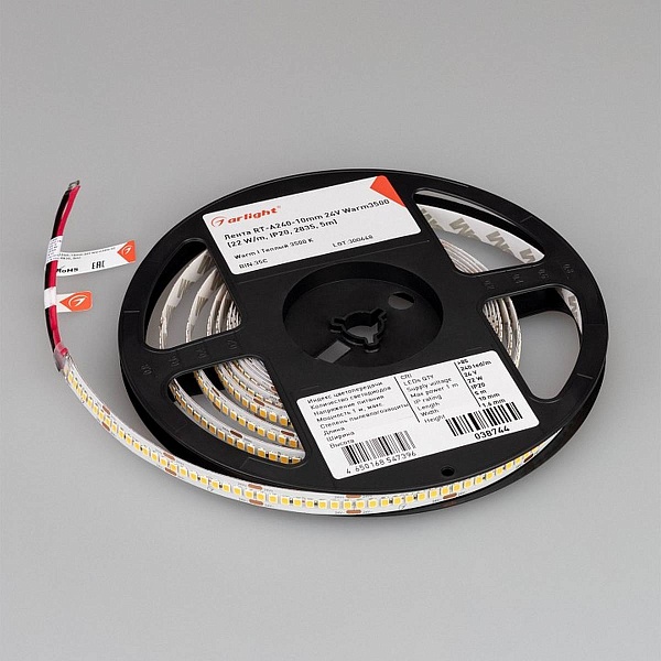 Лента LED RT-A240 22 W/m 24V IP20 2835/240 3500K 10mm (5м) 38744 ARLIGHT