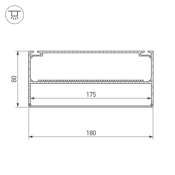 Профиль для ленты LED подвесной ARH-POWER 80x180мм  (2м) 27921 ARLIGHT