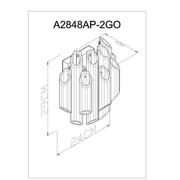 Бра ARTE LAMP JASTIN A2848AP-2GO