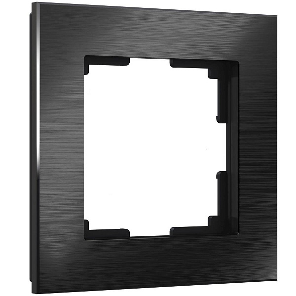 Рамка 1-пост, ALUMINIUM, металл, черный, W0011708, WERKEL