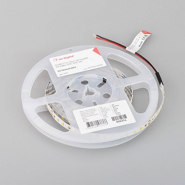Лента LED ULTRA-C112 19,2 W/m 24V IP20 5630/112 4000K 10mm (5м) 36314 ARLIGHT