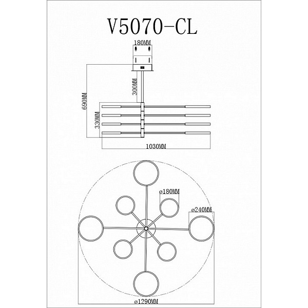 Люстра подвесная MODERLI RUN V5070-CL