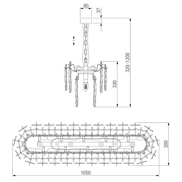 Люстра подвесная BOGATES LEAF 370 a065316