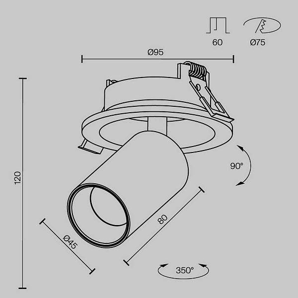 Светильник встраиваемый MAYTONI FOCUS LED C071CL-7W4K-WB