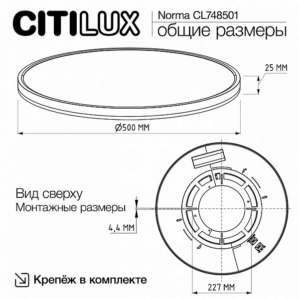 Светильник потолочный CITILUX NORMA CL748501