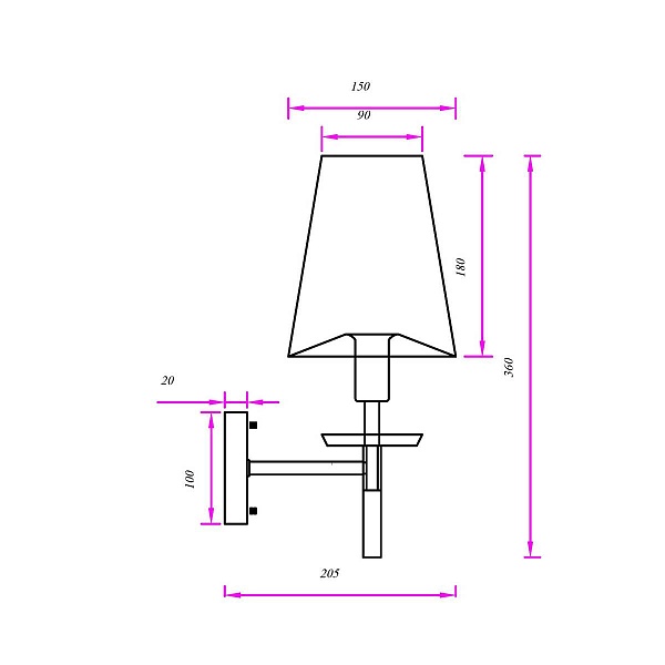 Бра ARTE LAMP RICCARDO A4075AP-1BK