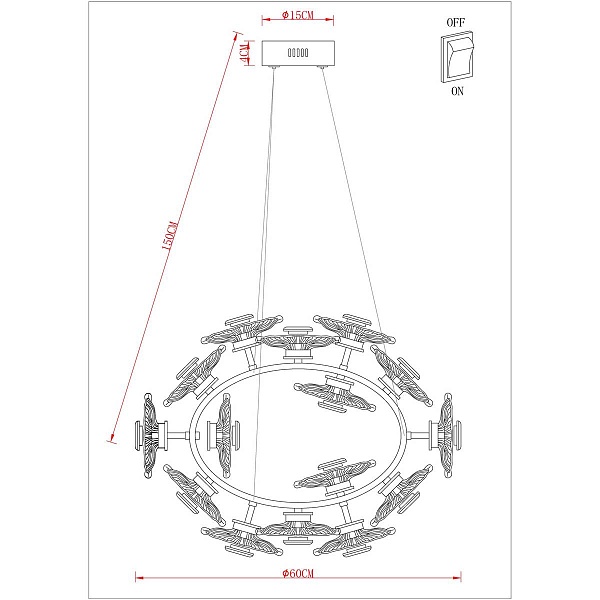 Люстра подвесная ARTE LAMP CHERISH A2097LM-90GO
