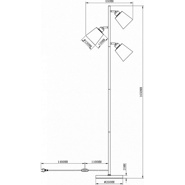 Торшер MODERLI FLOOR V3051-3F