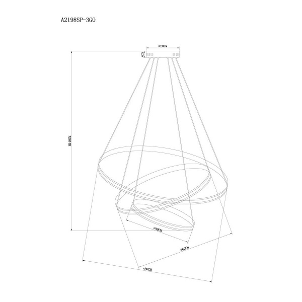 Подвес ARTE LAMP MERIDIANA A2198SP-3GO