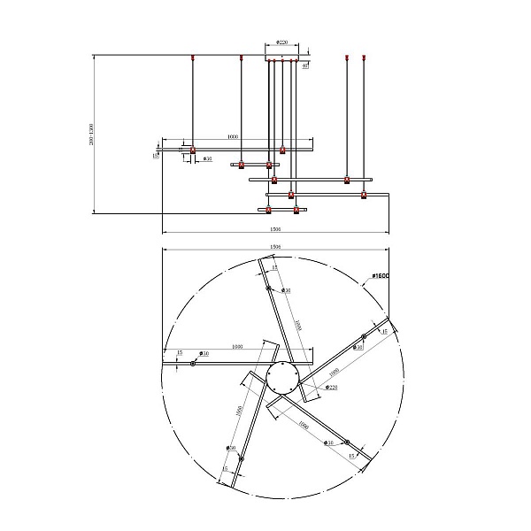 Подвес ARTE LAMP ERRAI A2195SP-5BK