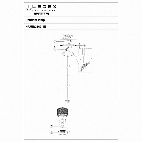 Подвес ILEDEX DELTA 2361-1 BK+SL