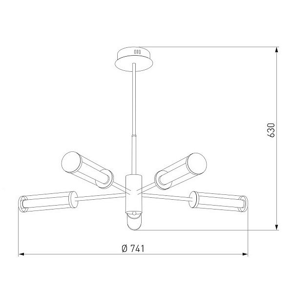 Люстра подвесная EUROSVET STARK 50386/5 LED латунь a067956