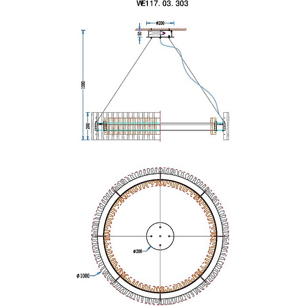 Люстра подвесная WERTMARK PATRICIA WE117.03.303