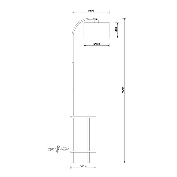 Торшер ARTE LAMP COMBO A4055PN-1BK