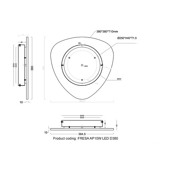 Бра CRYSTAL LUX FRESA AP10W LED D380WHITE