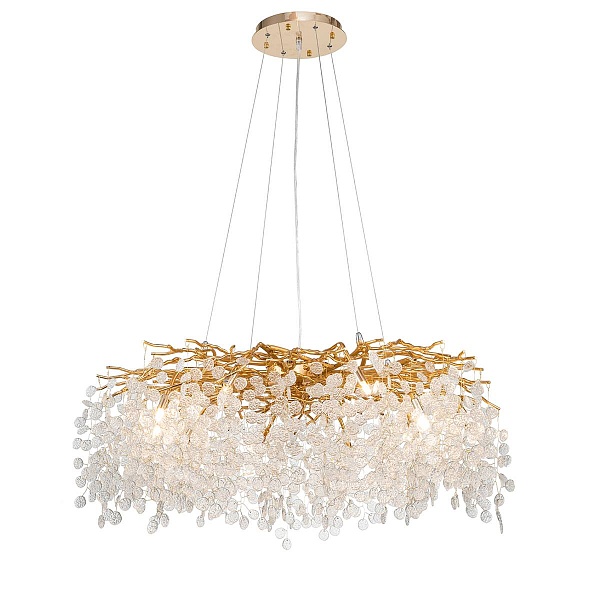 Люстра подвесная DELIGHT COLLECTION SHIRO-NODA FTB006R-100 brass/clear