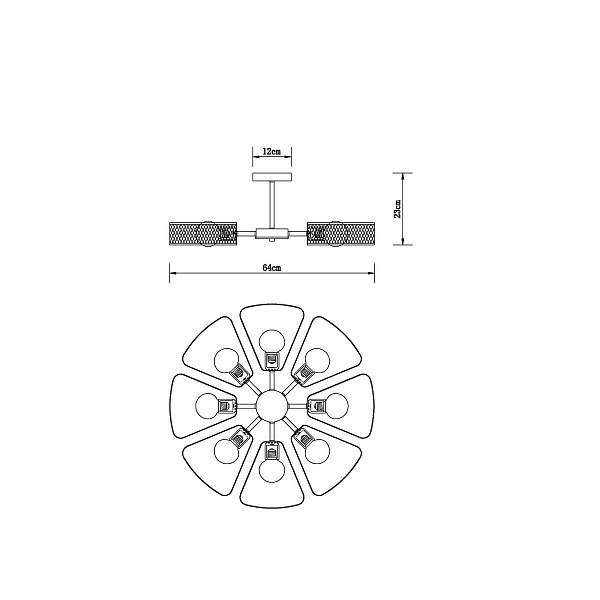 Люстра потолочная ARTE LAMP MAASYM A7044PL-8BK