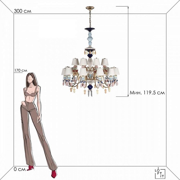 Люстра подвесная LOFT IT GRACE 10203/12+8 Mult