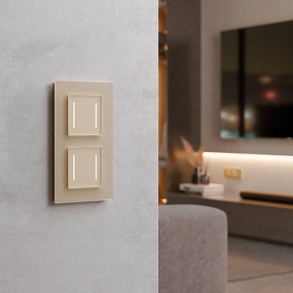 Выключатель сенсорный 2-кл, c Wi-Fi, шампань, W4523011, WERKEL