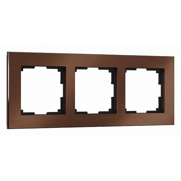 Рамка 3-пост, ALUMINIUM, металл, коричневый, W0031714, WERKEL