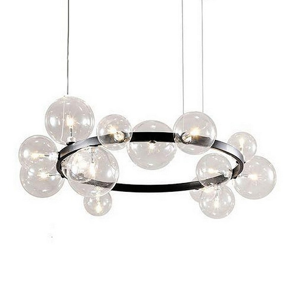 Люстра подвесная DELIGHT COLLECTION ART DECO BUBBLE OMG1075R black/clear