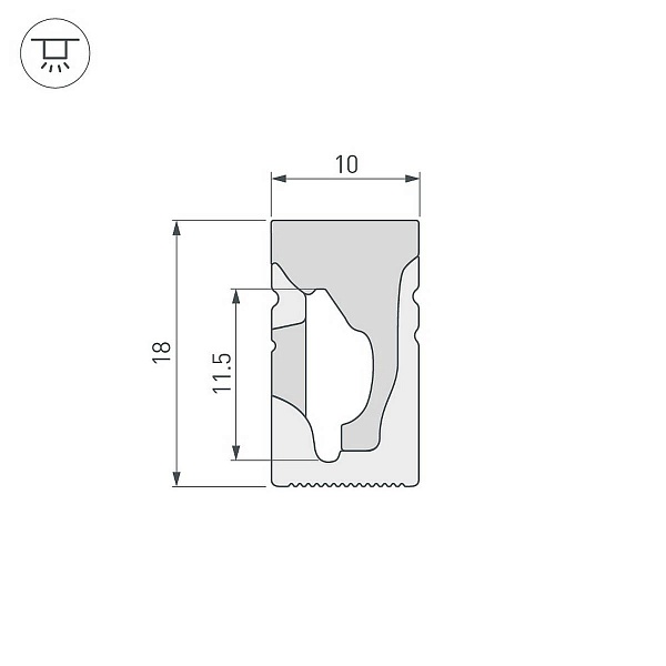 Профиль для ленты LED накладной WPH 18x10мм без рассеивателя (20м) 41089 ARLIGHT