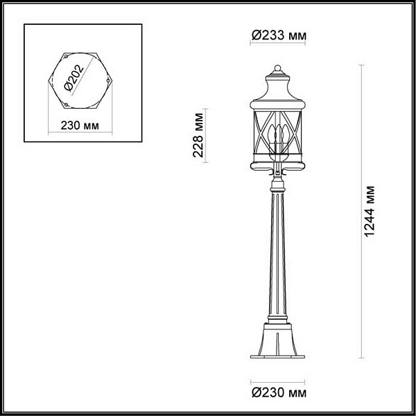 Светильник уличный столб низкий ODEON LIGHT SATION 4045/3F