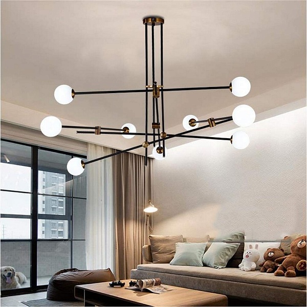 Люстра подвесная DELIGHT COLLECTION BISTRO GLOBE 9389P/9 black/gold
