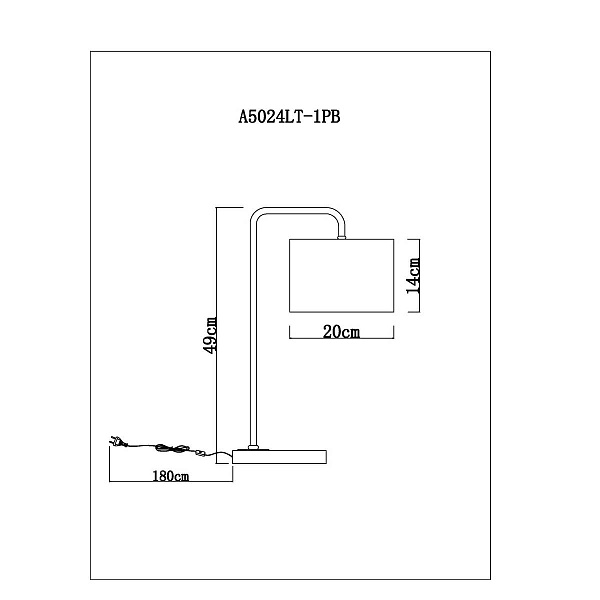Настольная лампа ARTE LAMP RUPERT A5024LT-1PB