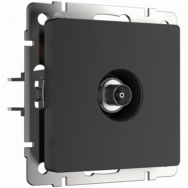 Розетка TV проходная, черный матовый, W1184008, WERKEL