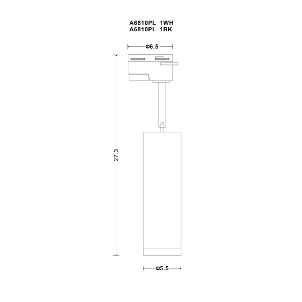 Трековый светильник ARTE LAMP HUBBLE A6810PL-1BK