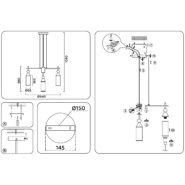 Люстра подвесная AMBRELLA LIGHT HEIGH LIGHT LH55278
