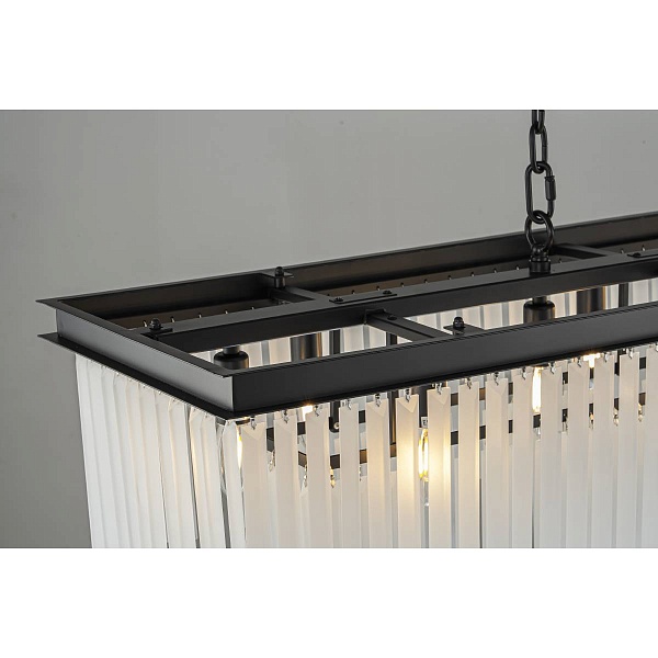 Люстра подвесная DELIGHT COLLECTION 1920S ODEON KR0387P-10C/P black/frost