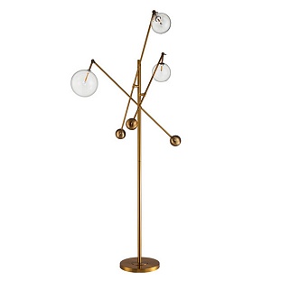 Торшер DELIGHT COLLECTION GLOBE MOBILE KG0965F-3 brass